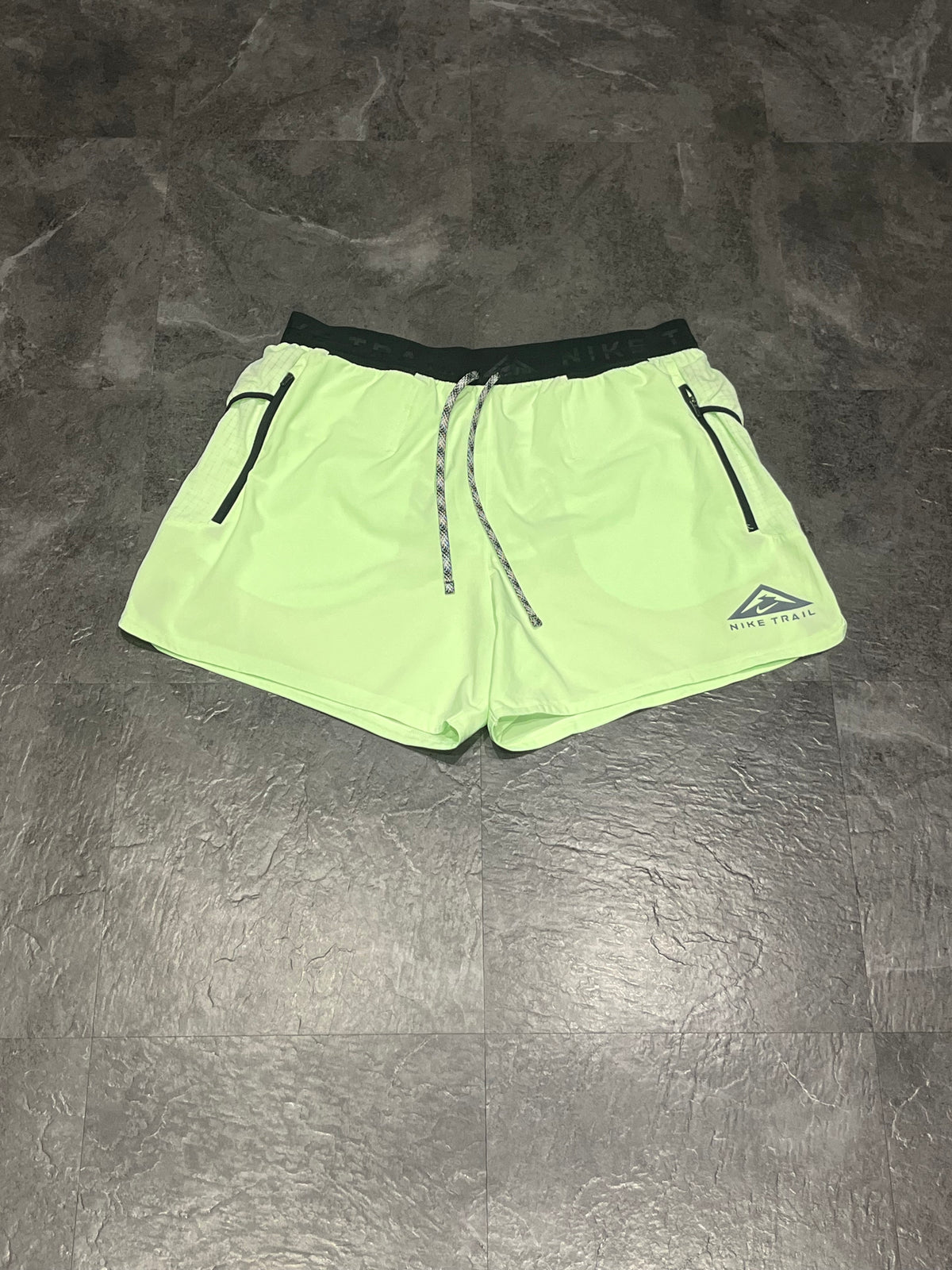 Neon Green Nike Men’s “Second Sunrise” Dri Fit Trail 5” Brief Lined Running Shorts