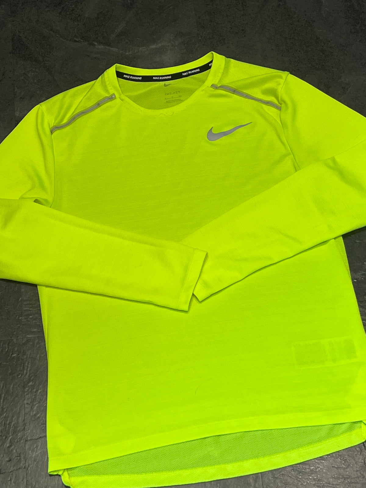 Neon Nike Men’s Dri Fit Miler Long Sleeve Running Top