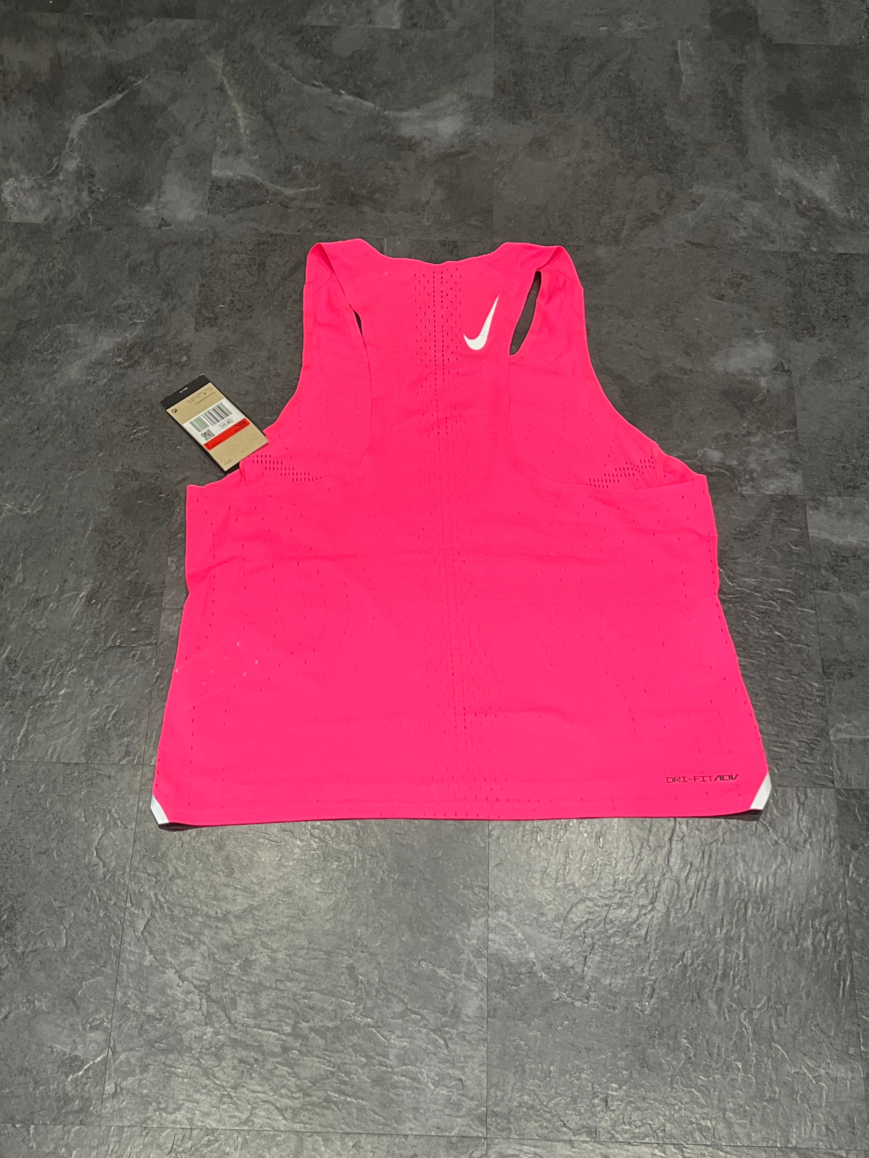 Pink & White Nike Men’s Dri Fit ADV AeroSwift Racing Singlet