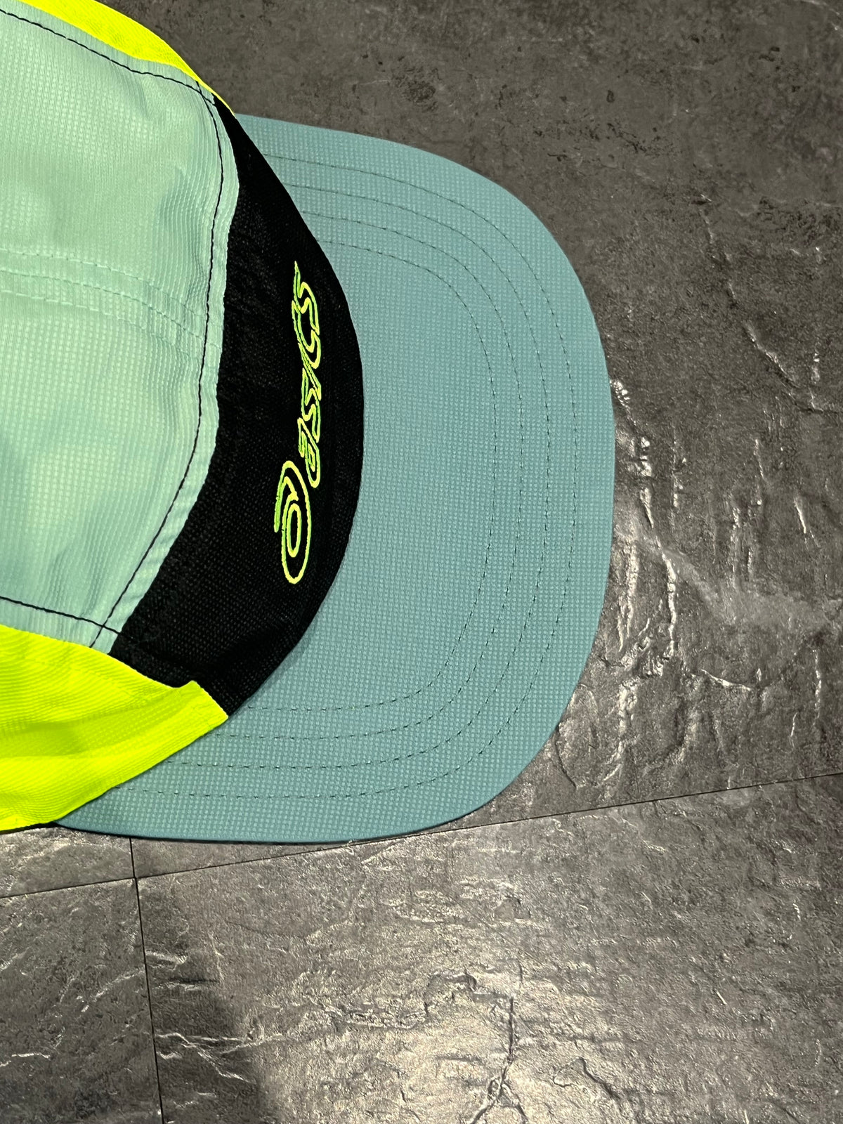 Light Green/Bright Yellow/Black Asics 5 Panel Running Cap - Unisex