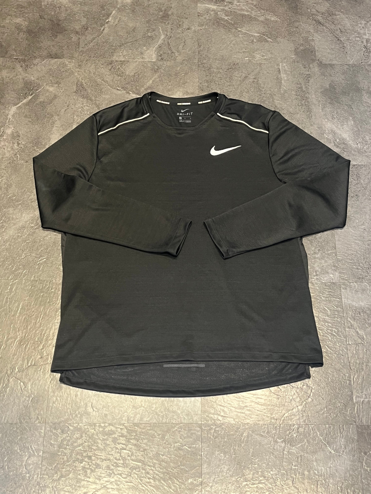 Black Nike Men’s Dri Fit Miler Running Long Sleeve Top