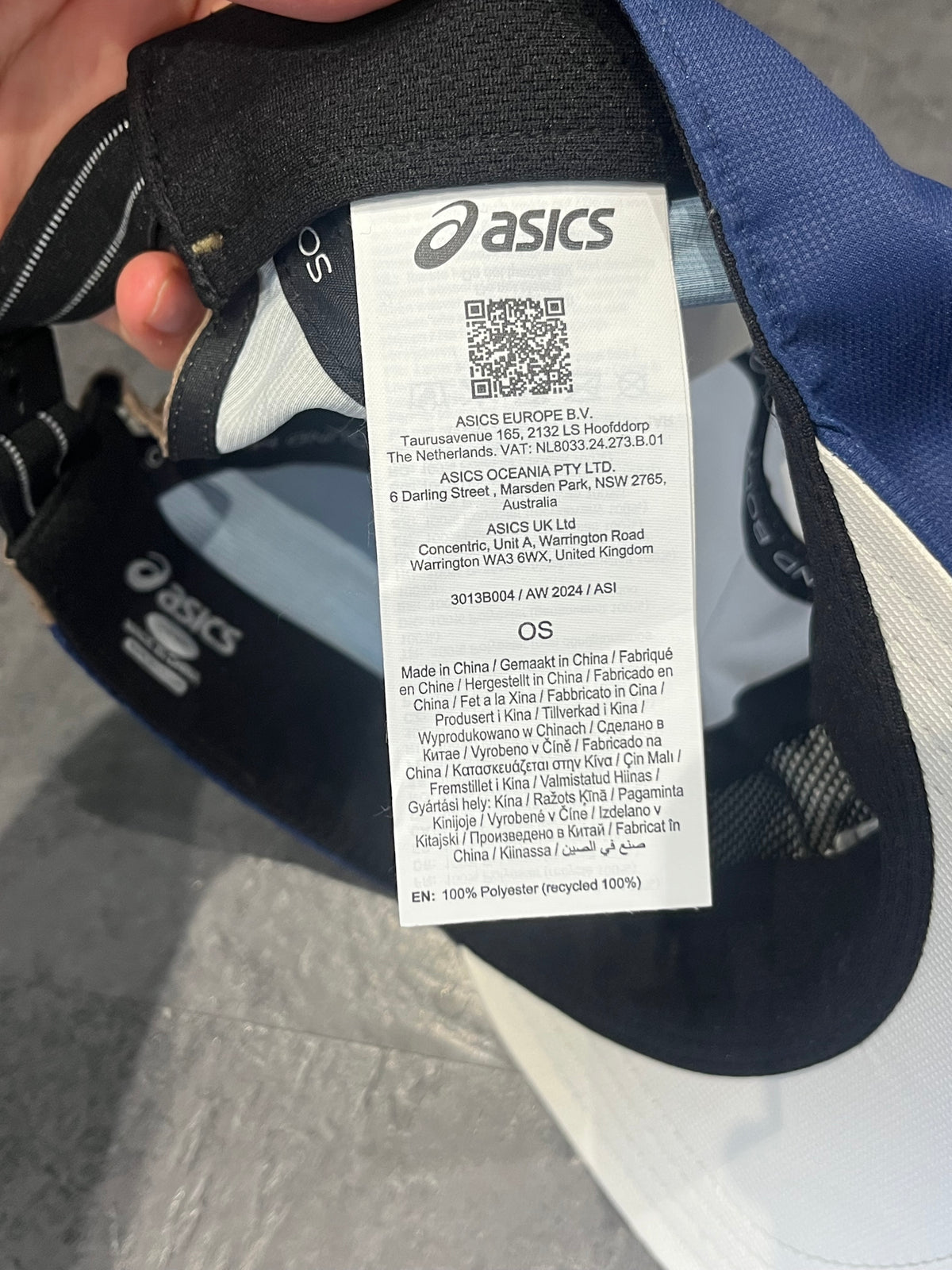 Blue/Brown/White Asics 5 Panel Running Cap - Unisex