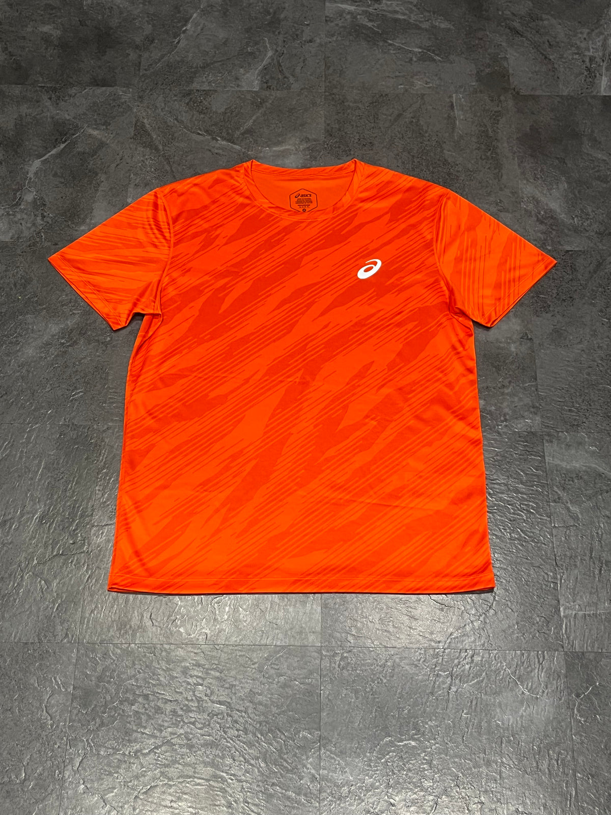 Red Asics Men’s Core All Over Print Running T Shirt