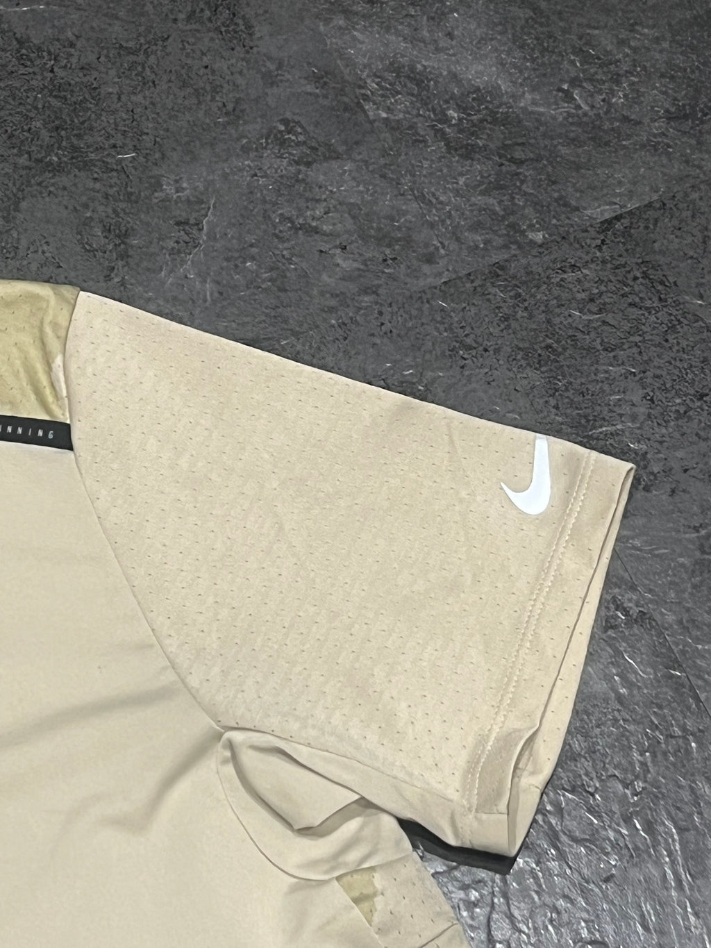 Beige Nike Men’s Dri Fit Rise 365 Running Division T Shirt