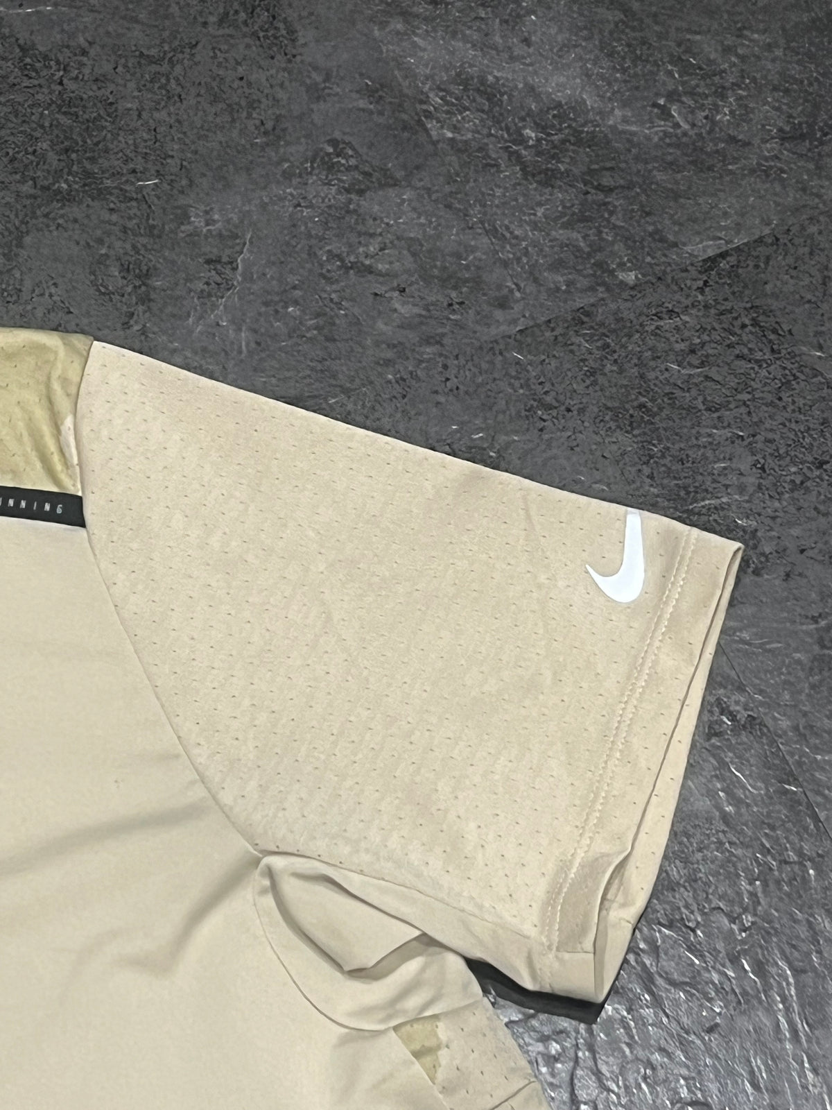 Beige Nike Men’s Dri Fit Rise 365 Running Division T Shirt