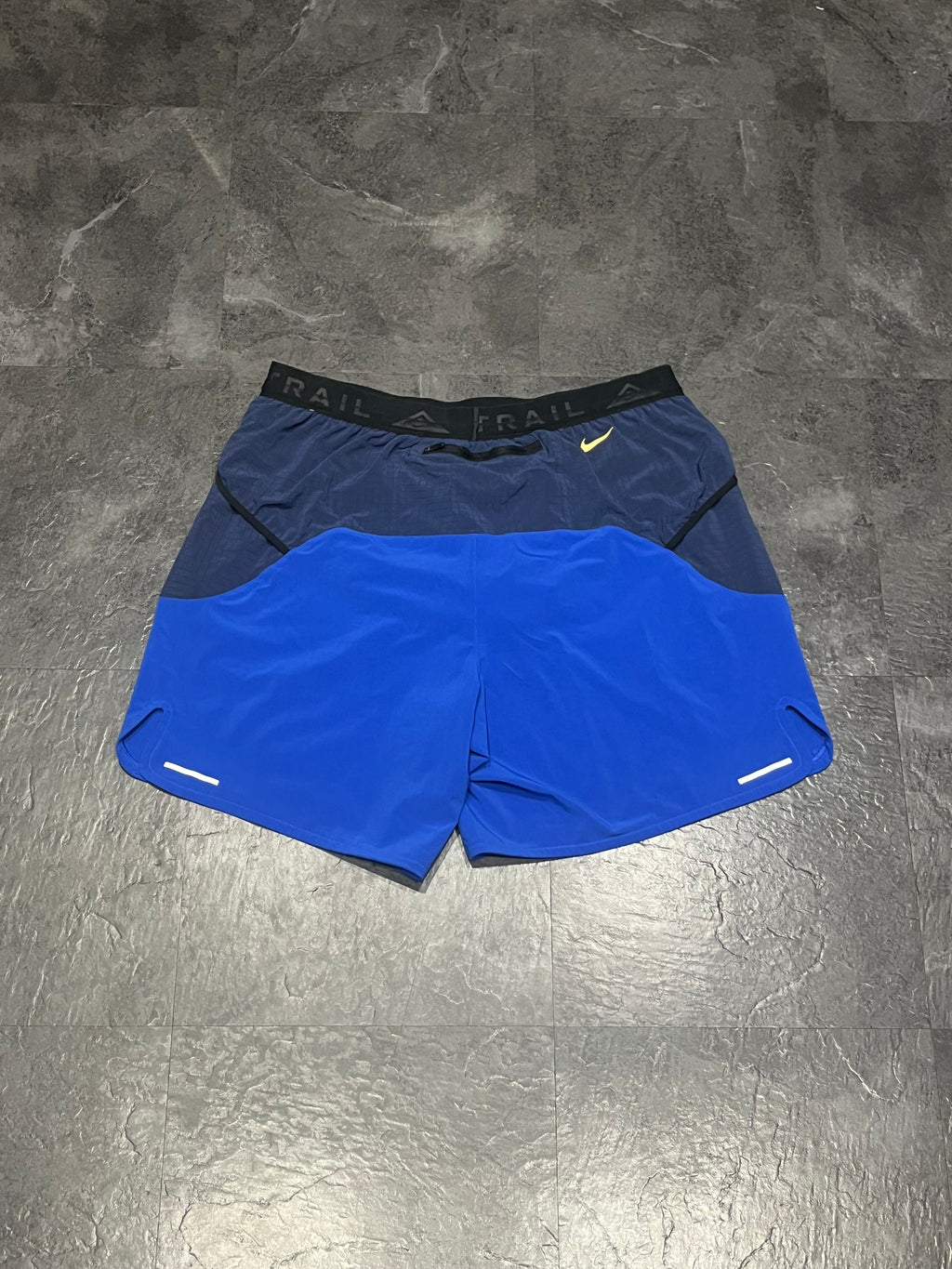 Blue Nike “Second Sunrise” Men’s Dri Fit Trail 7” Brief Lined Running Shorts