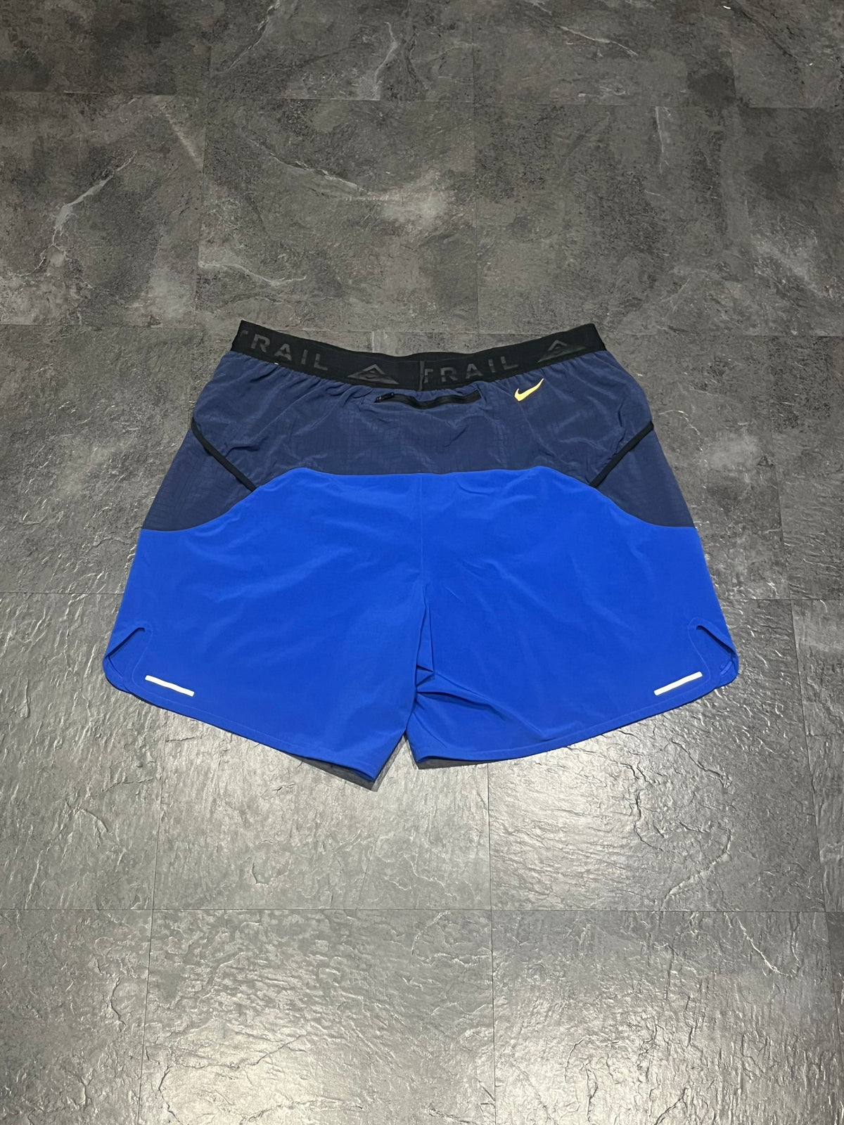 Blue Nike “Second Sunrise” Men’s Dri Fit Trail 7” Brief Lined Running Shorts