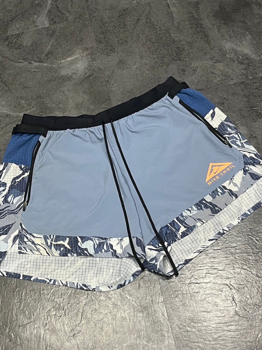 Blue Camo Nike Men’s Dri Fit Trail 5” Brief Lined Running Shorts