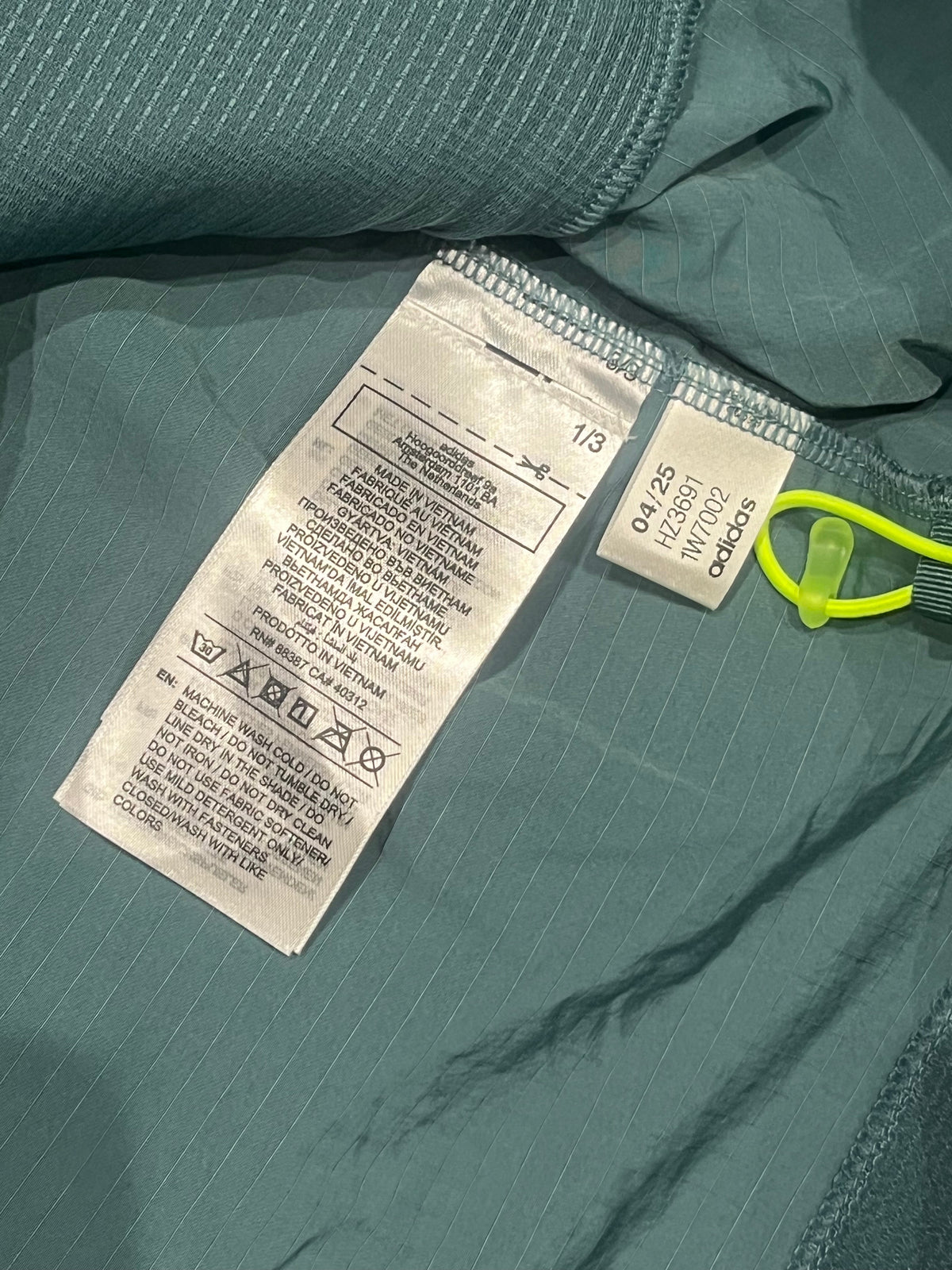 Teal Adidas Adizero Mens Archive Lightweight Running Jacket