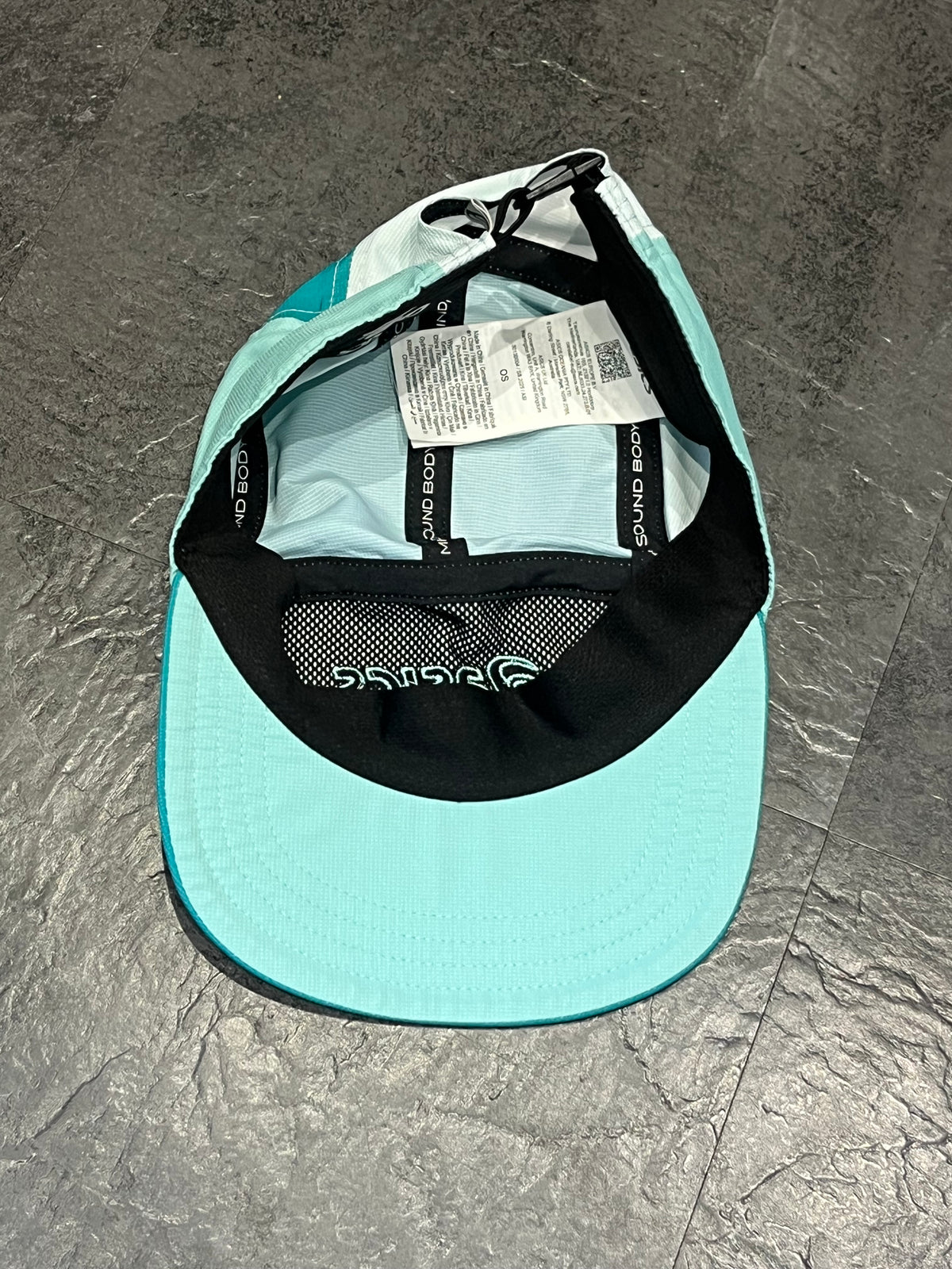 Energy Aqua & White Asics 5 Panel Running Cap - Unisex