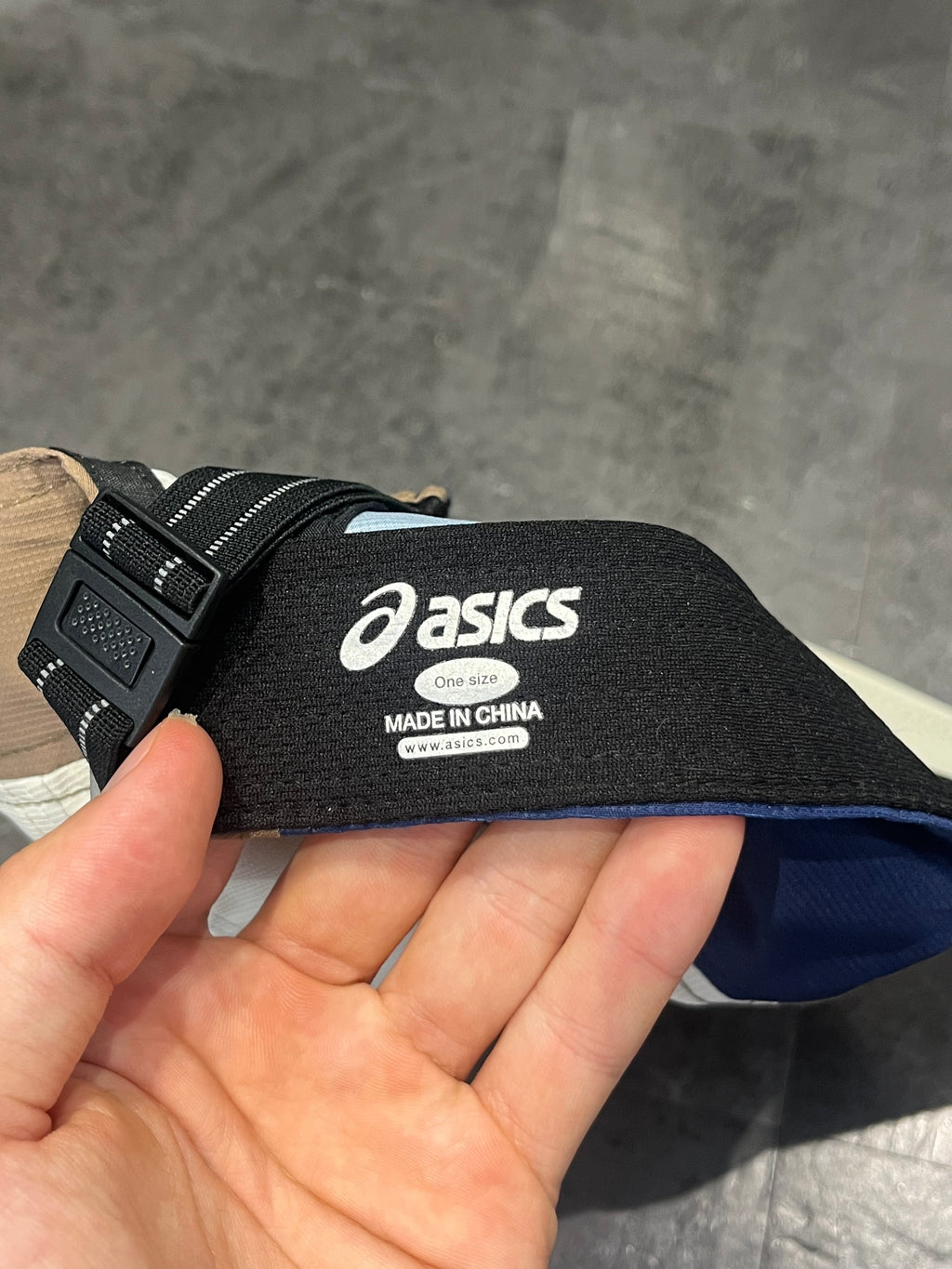 Blue/Brown/White Asics 5 Panel Running Cap - Unisex