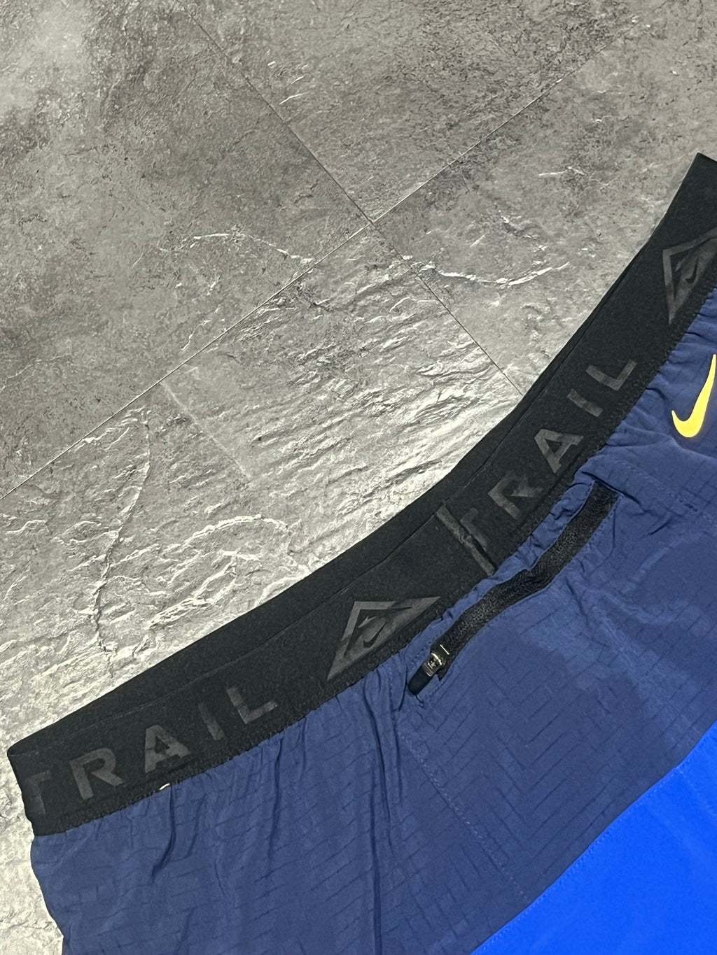 Blue Nike “Second Sunrise” Men’s Dri Fit Trail 7” Brief Lined Running Shorts