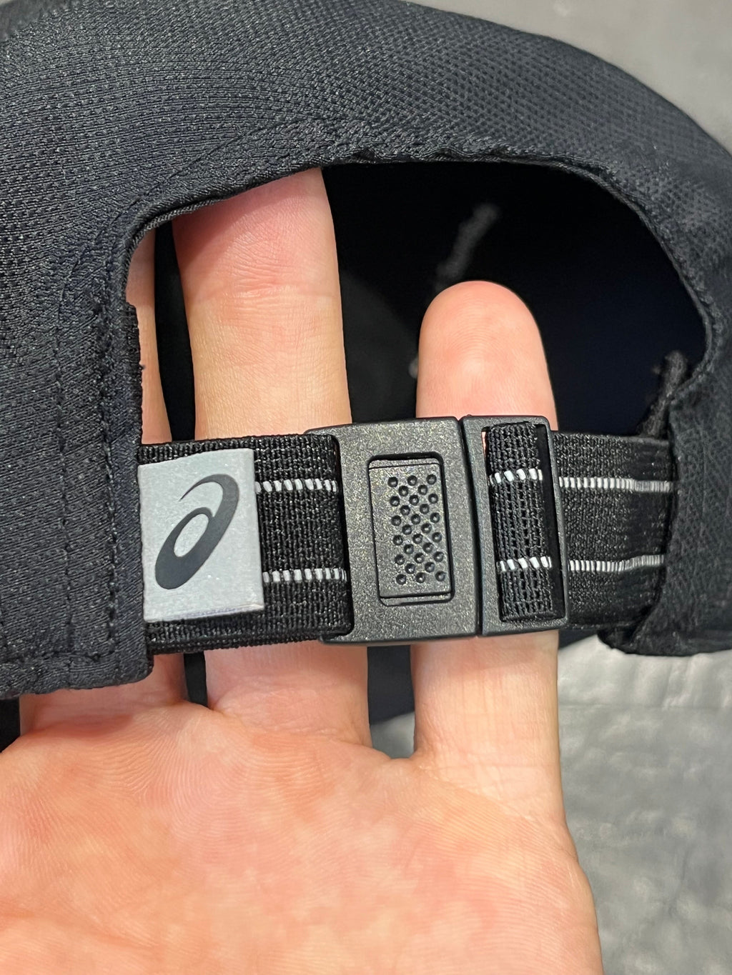 Black/White Asics 5 Panel Running Cap - Unisex