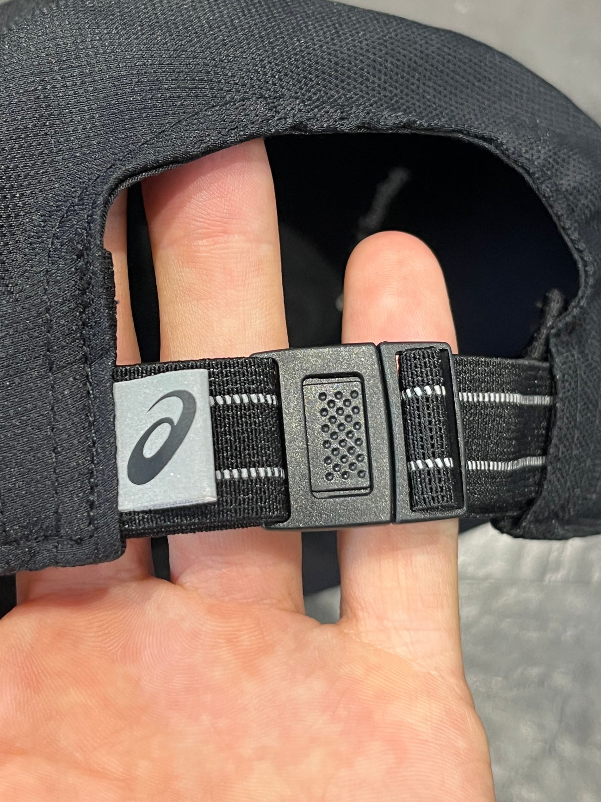 Black/White Asics 5 Panel Running Cap - Unisex