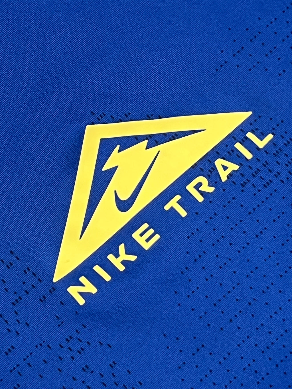 Blue/Yellow Nike Men’s Dri Fit Rise 365 Trail Running T Shirt