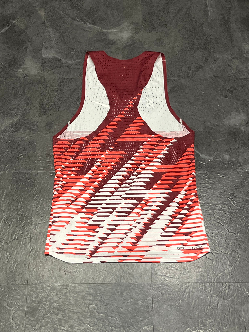 Red & White Nike Mens Dri Fit ADV Aeroswift Bowerman Track Club Racing Singlet