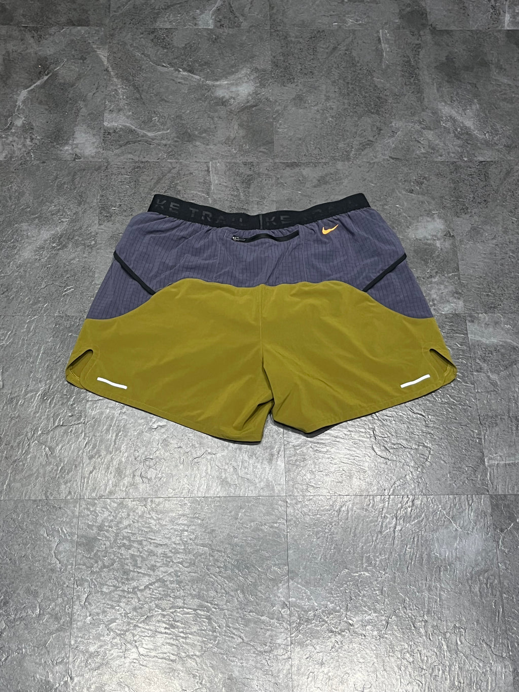 Olive Nike Men’s Dri Fit Trail 5” Brief Lined Shorts