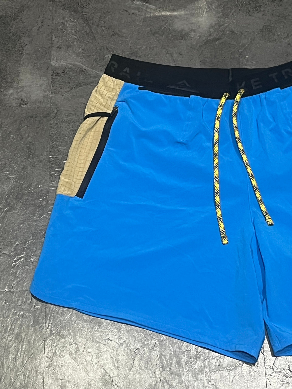 Blue & Beige Nike Men’s Dri Fit Trail “Second Sunrise” 7” Brief Lined Running Shorts