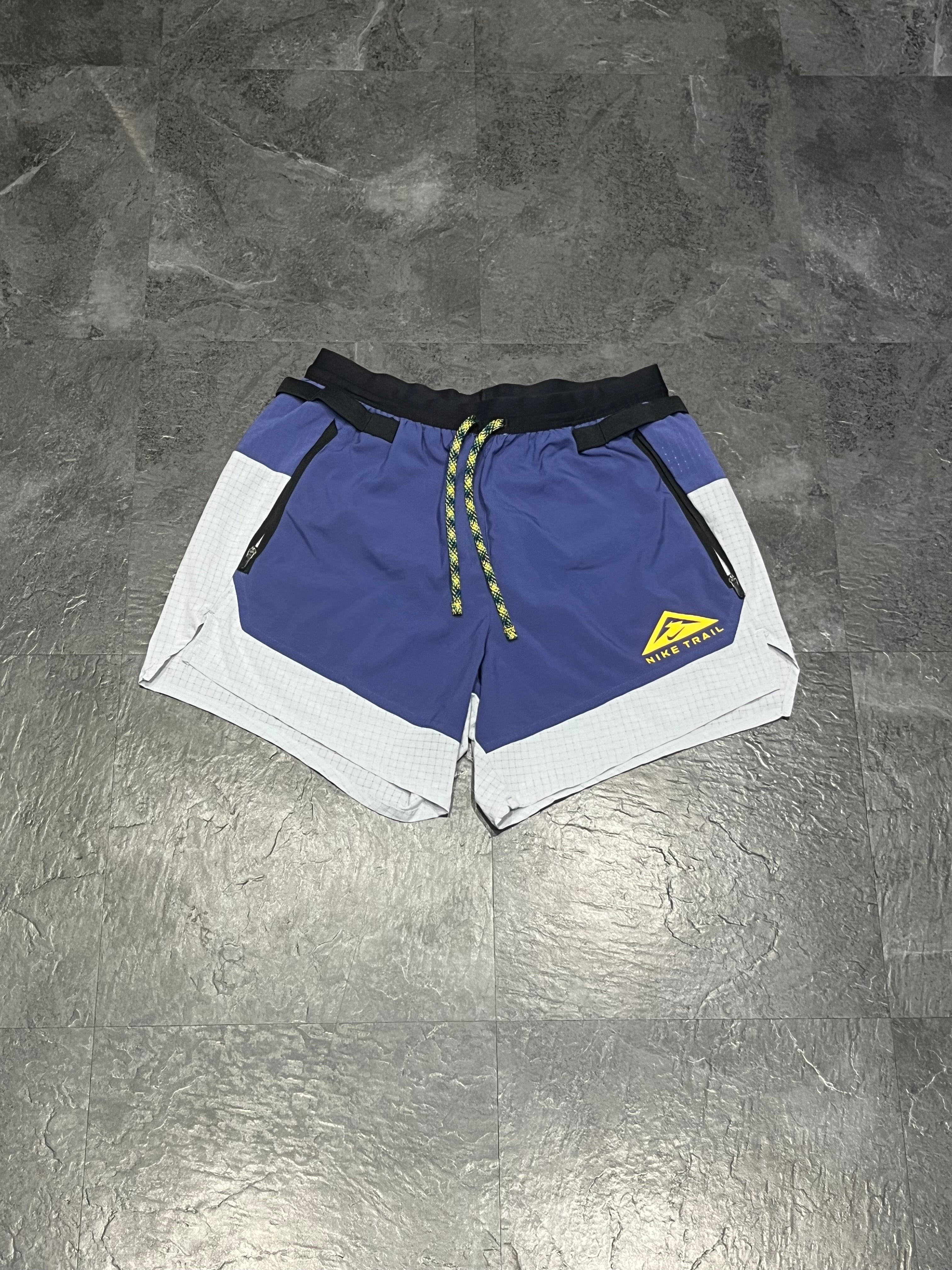 Blue & White Nike Men’s Dri Fit Trail 5” Running Shorts