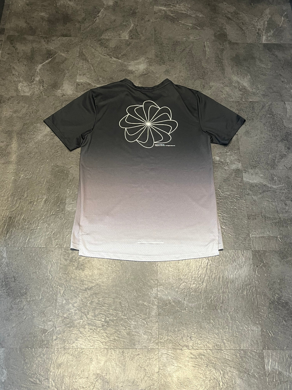 Black & Grey Gradient Nike Mens Dri Fit Miler SS Running T Shirt