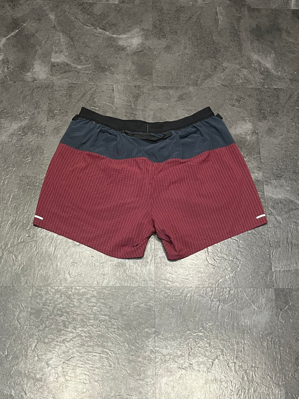 Navy & Burgundy Nike Men’s Dri Fit Trail 5” Brief Lined Running Shorts