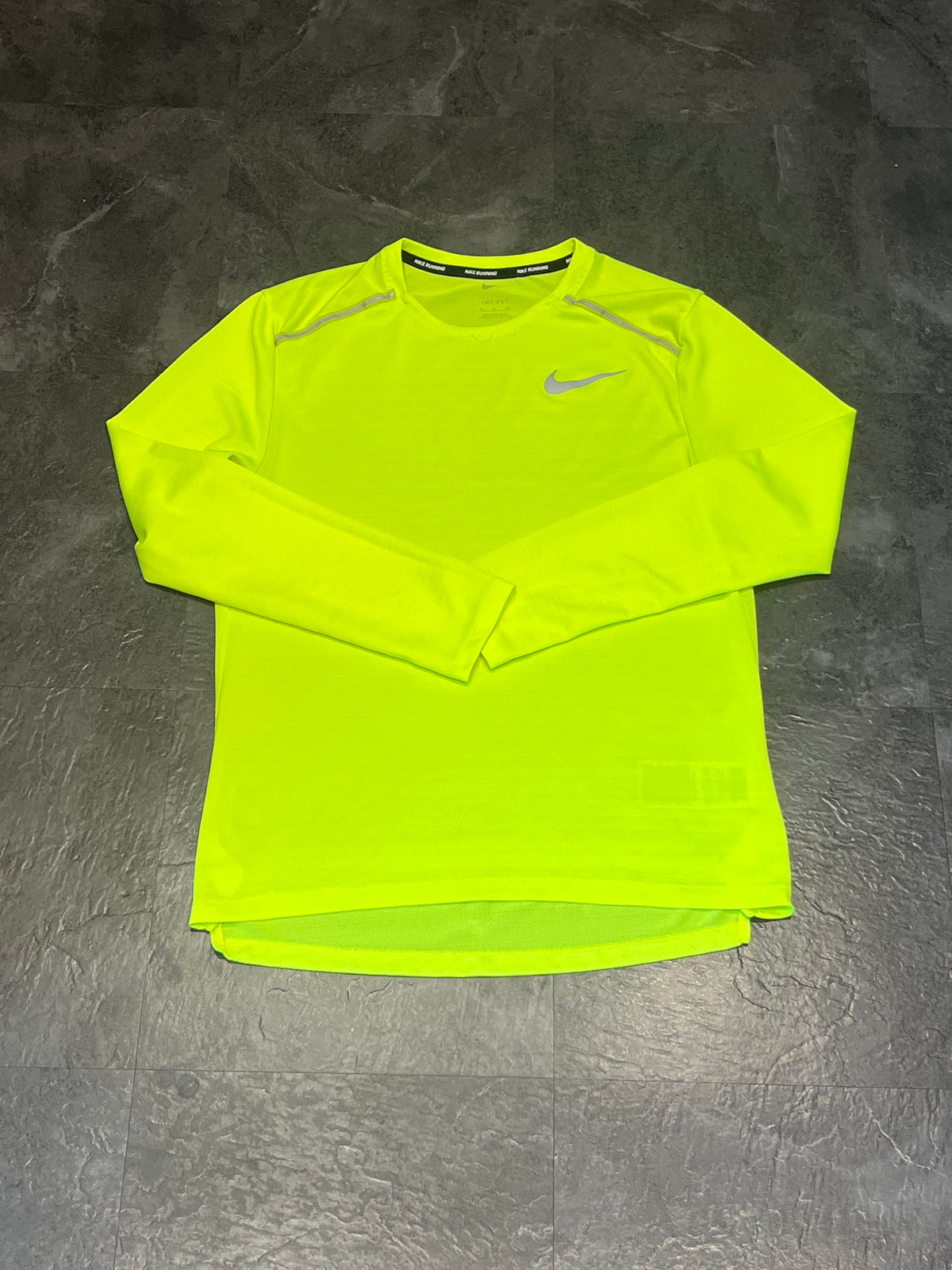 Neon Nike Men’s Dri Fit Miler Long Sleeve Running Top