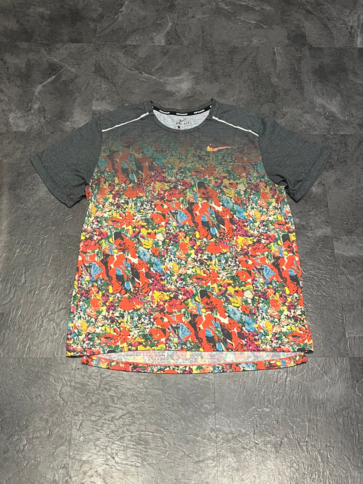 Floral Nike Men’s Dri Fit Miler Running T Shirt