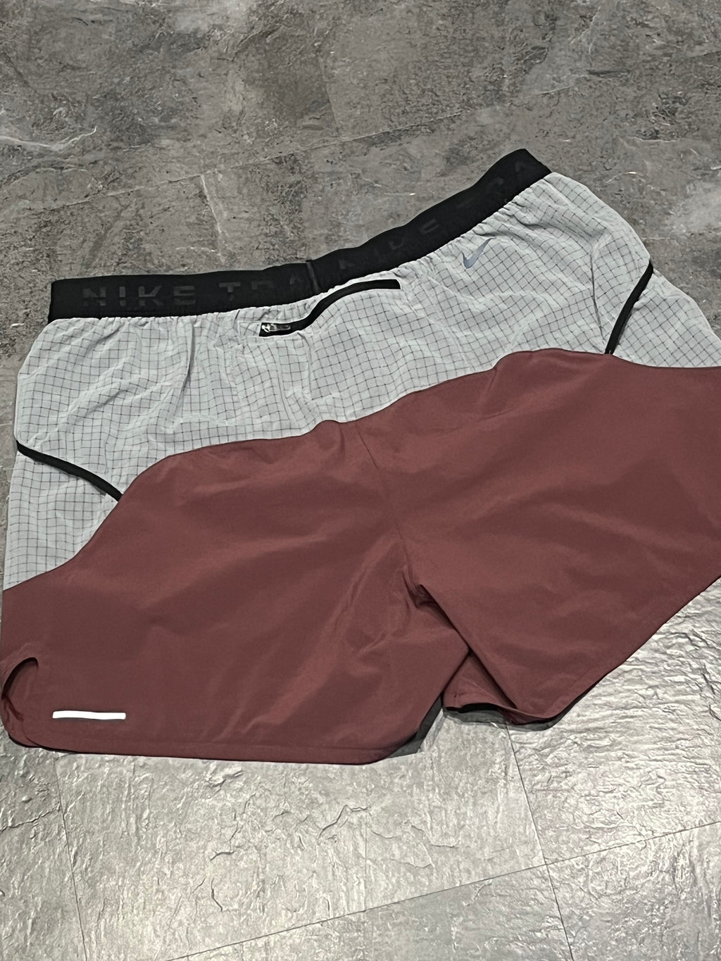 Taupe & Grey Nike Men’s Dri Fit Trail “ Second Sunrise” 5” Brief Lined Running Shorts