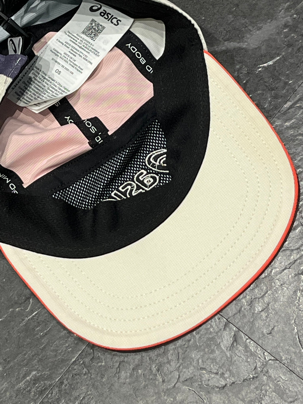 Coral Reef/Birch/Purple Asics 5 Panel Unisex Running Cap