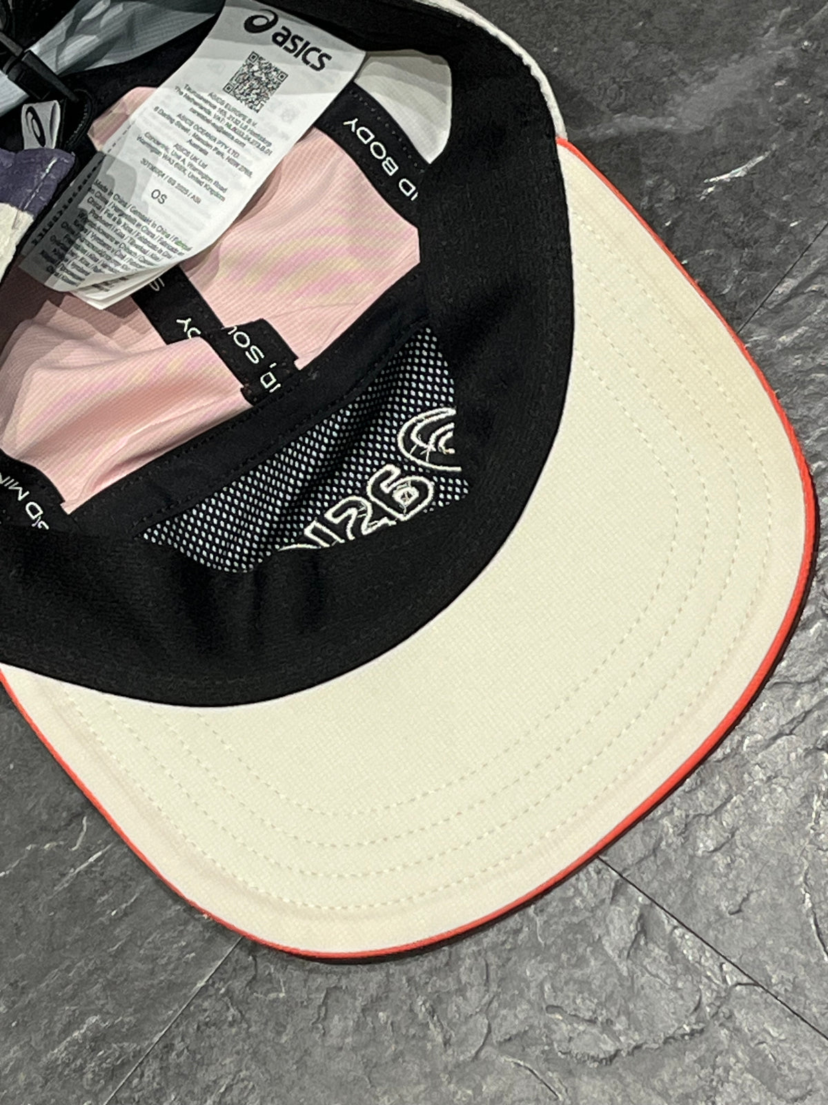 Coral Reef/Birch/Purple Asics 5 Panel Unisex Running Cap