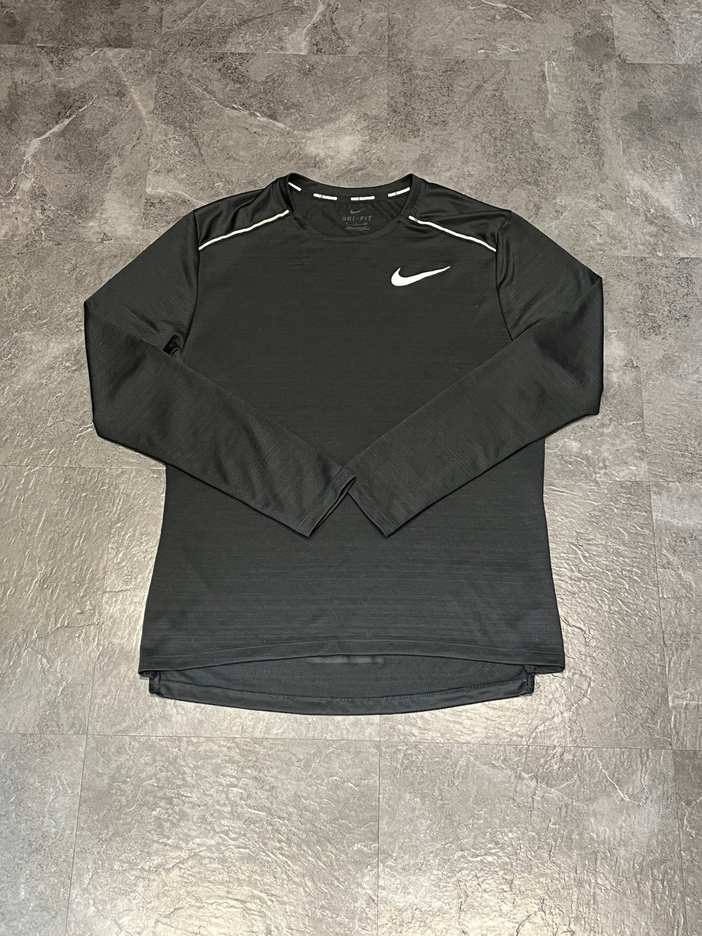 Black Nike Men’s Dri Fit Miler Long Sleeve Running Top
