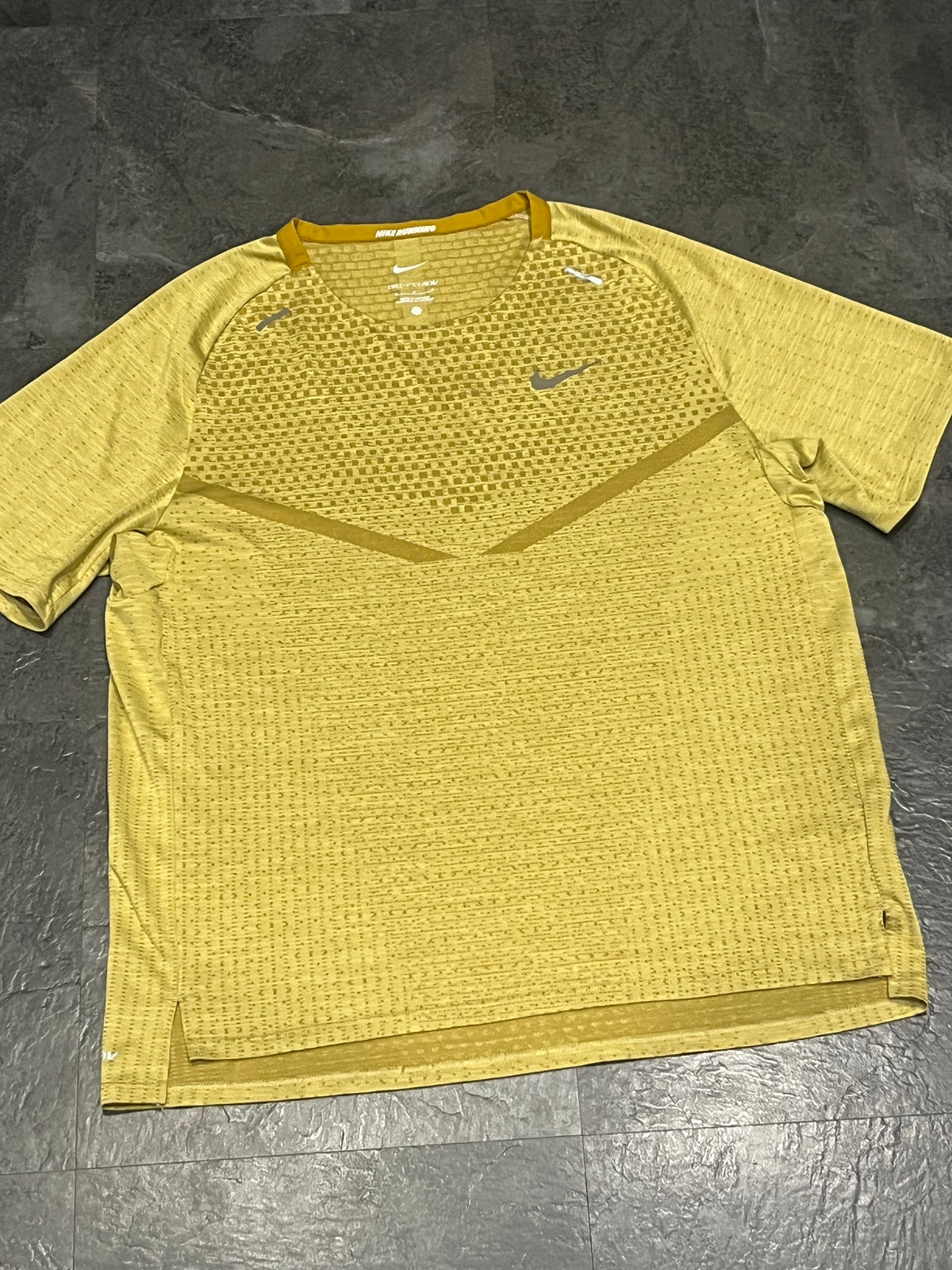 Gold Yellow Nike Men’s Dri Fit ADV Running T Shirt