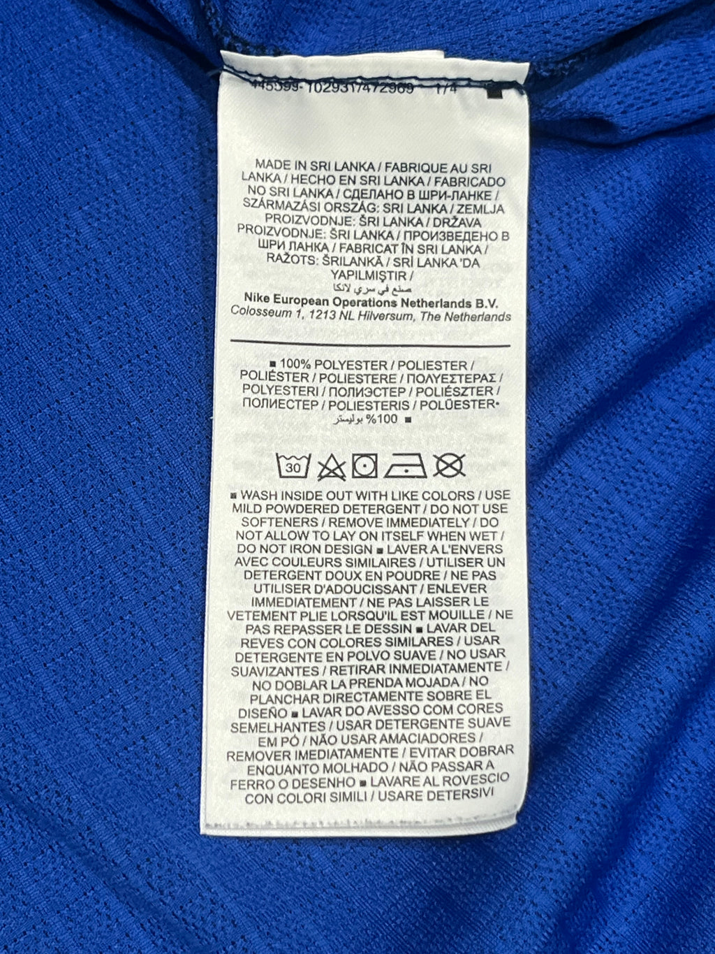 Grid Pattern Blue Nike Mens Dri Fit Miler Running Singlet / Vest