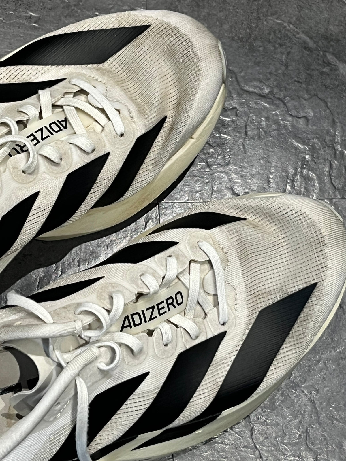 White & Black Adidas Adizero Men’s EVO SL Running Shoes