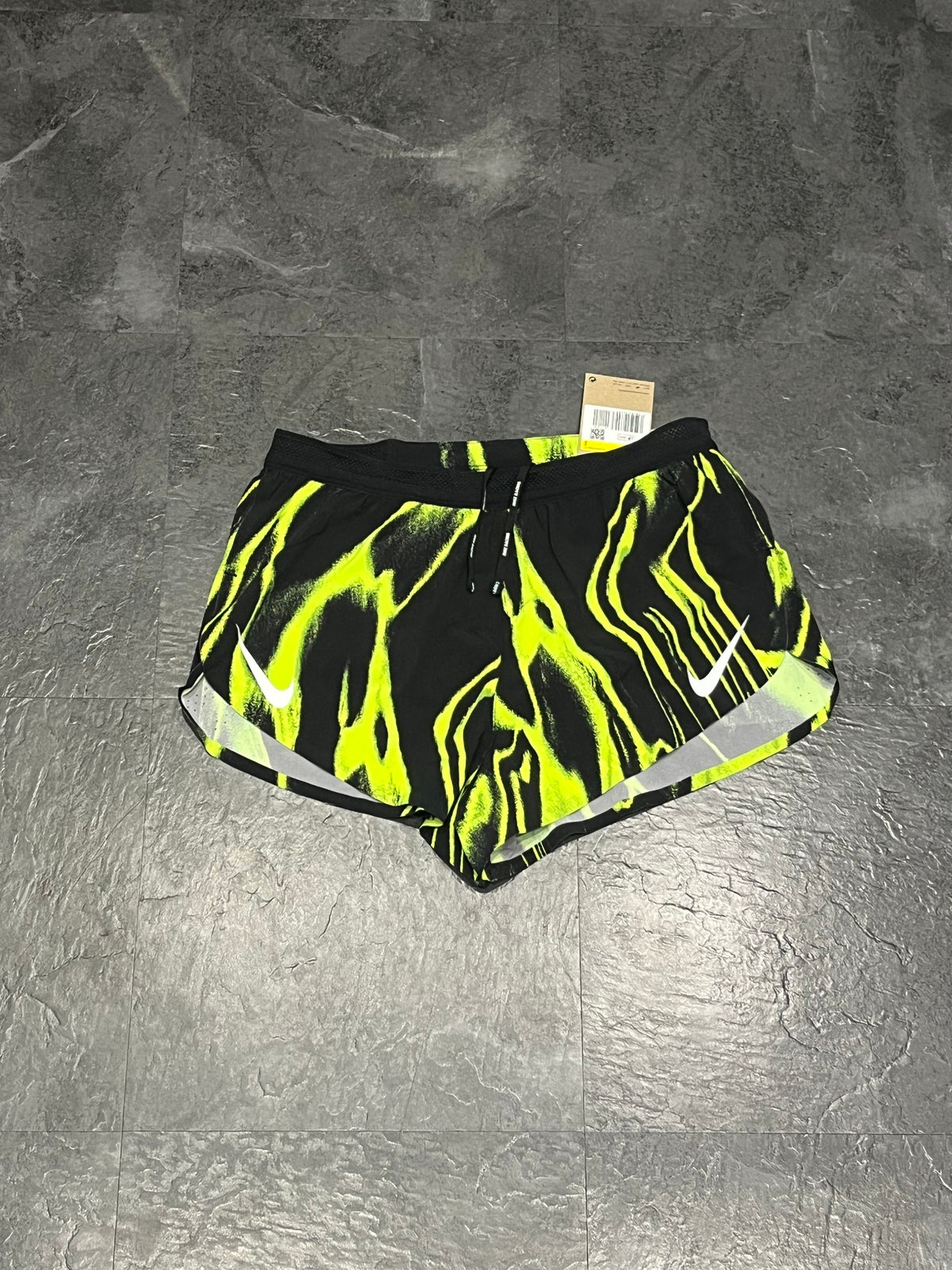 Black & Volt Green Nike Men’s Dri Fit ADV Aeroswift 2” Racing Split Shorts