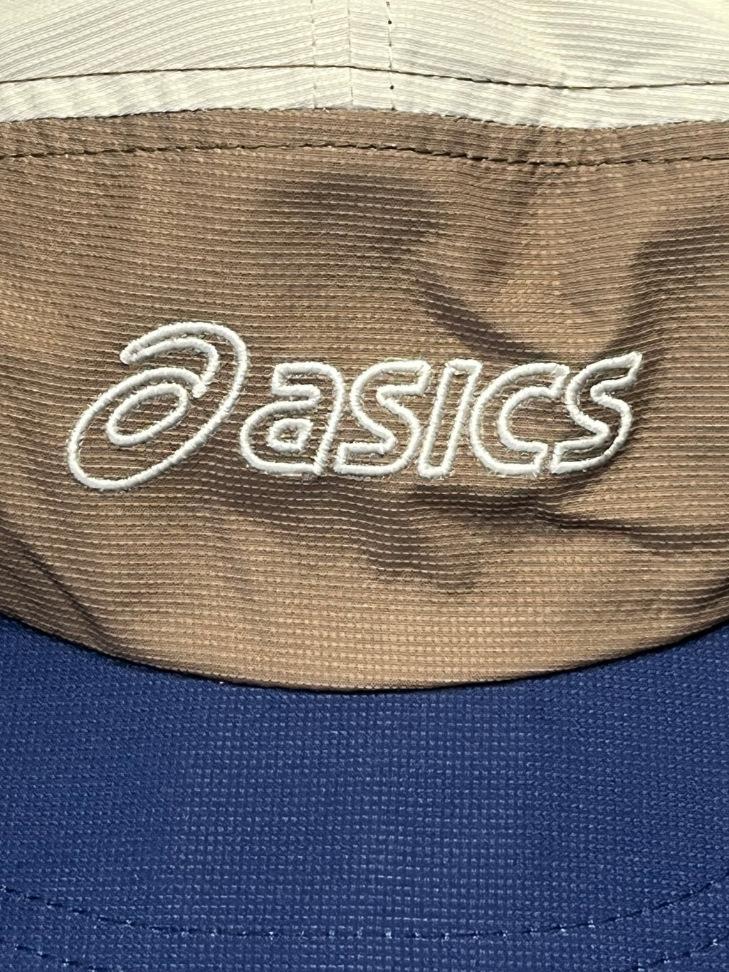Blue/Brown/White Asics 5 Panel Running Cap - Unisex