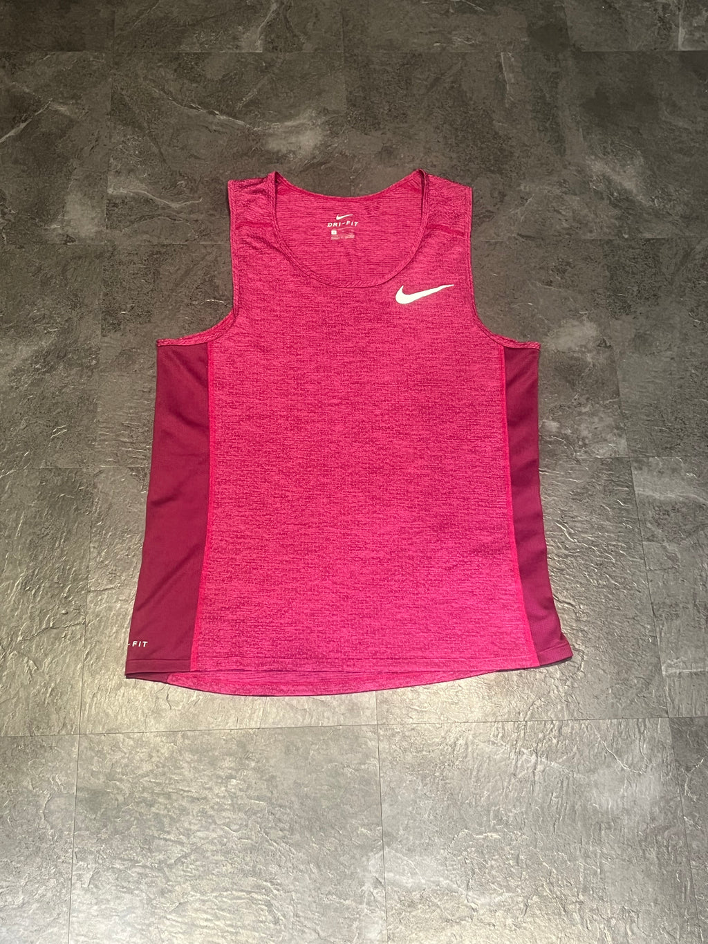 Pink Marl Nike Men’s Dri Fit Miler Running Vest