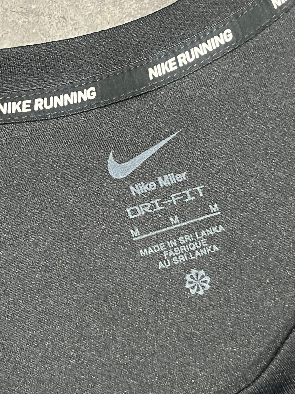 Black Nike Mens Dri Fit Miler Running Singlet