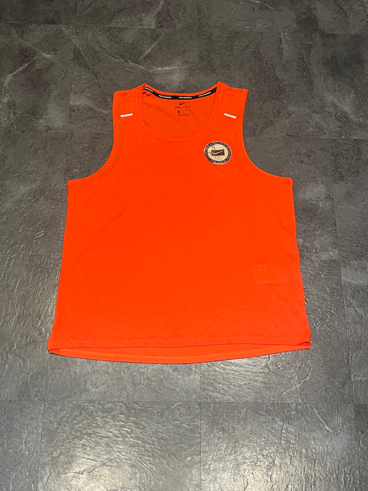 Bright Orange Nike Men’s Dri Fit Miler “Wild Run” Singlet