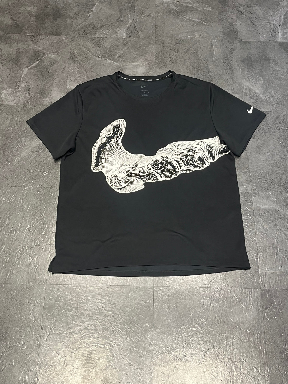 Black & White Nike Men’s Dri Fit Running Division “Bone” T Shirt
