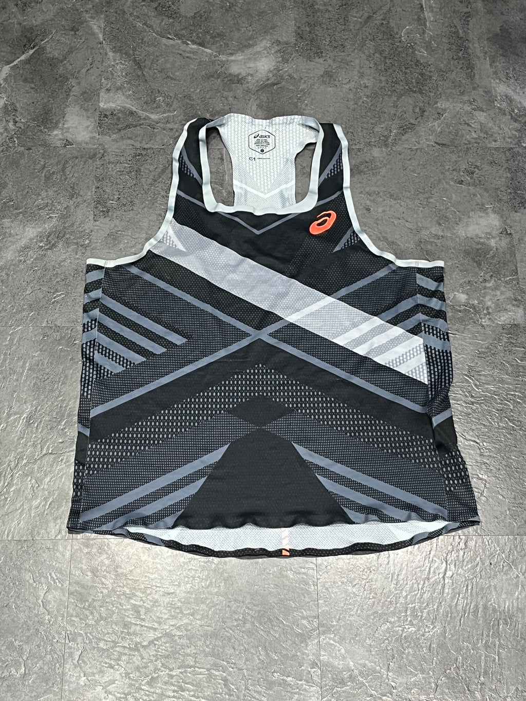 Black & Grey Asics Men’s Track Elite Cooling Racing Singlet