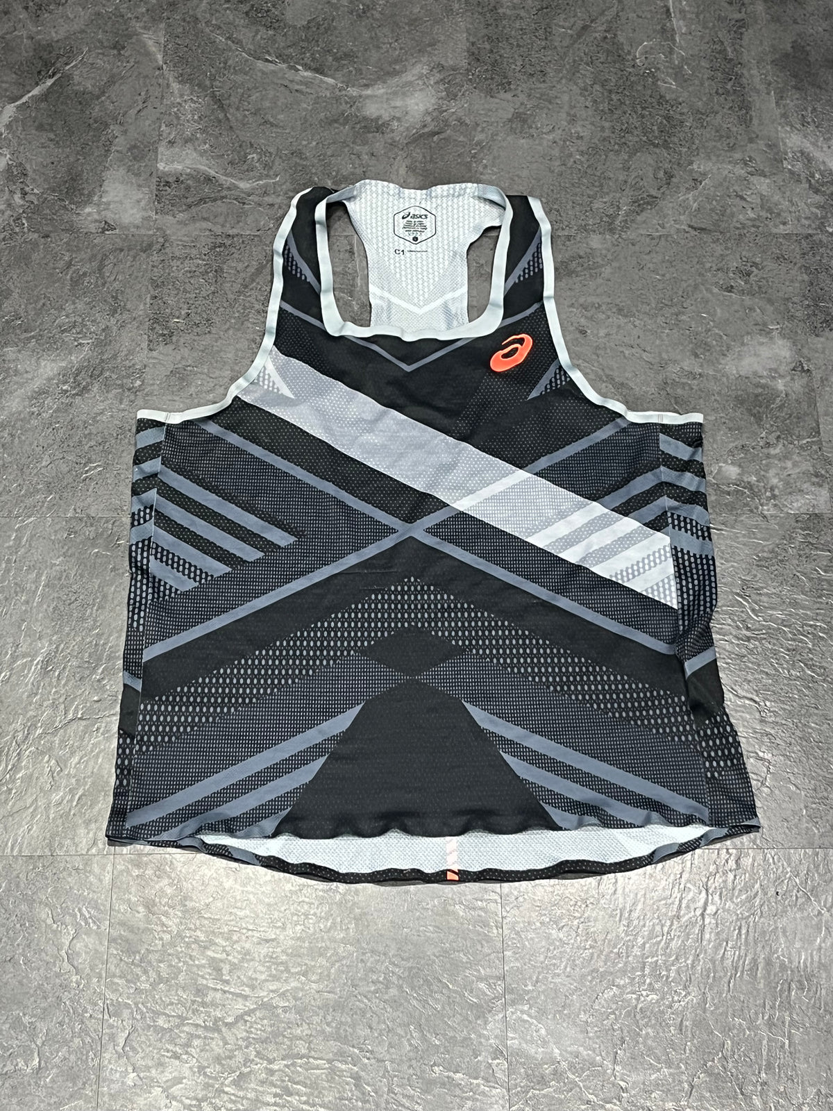 Black & Grey Asics Men’s Track Elite Cooling Racing Singlet