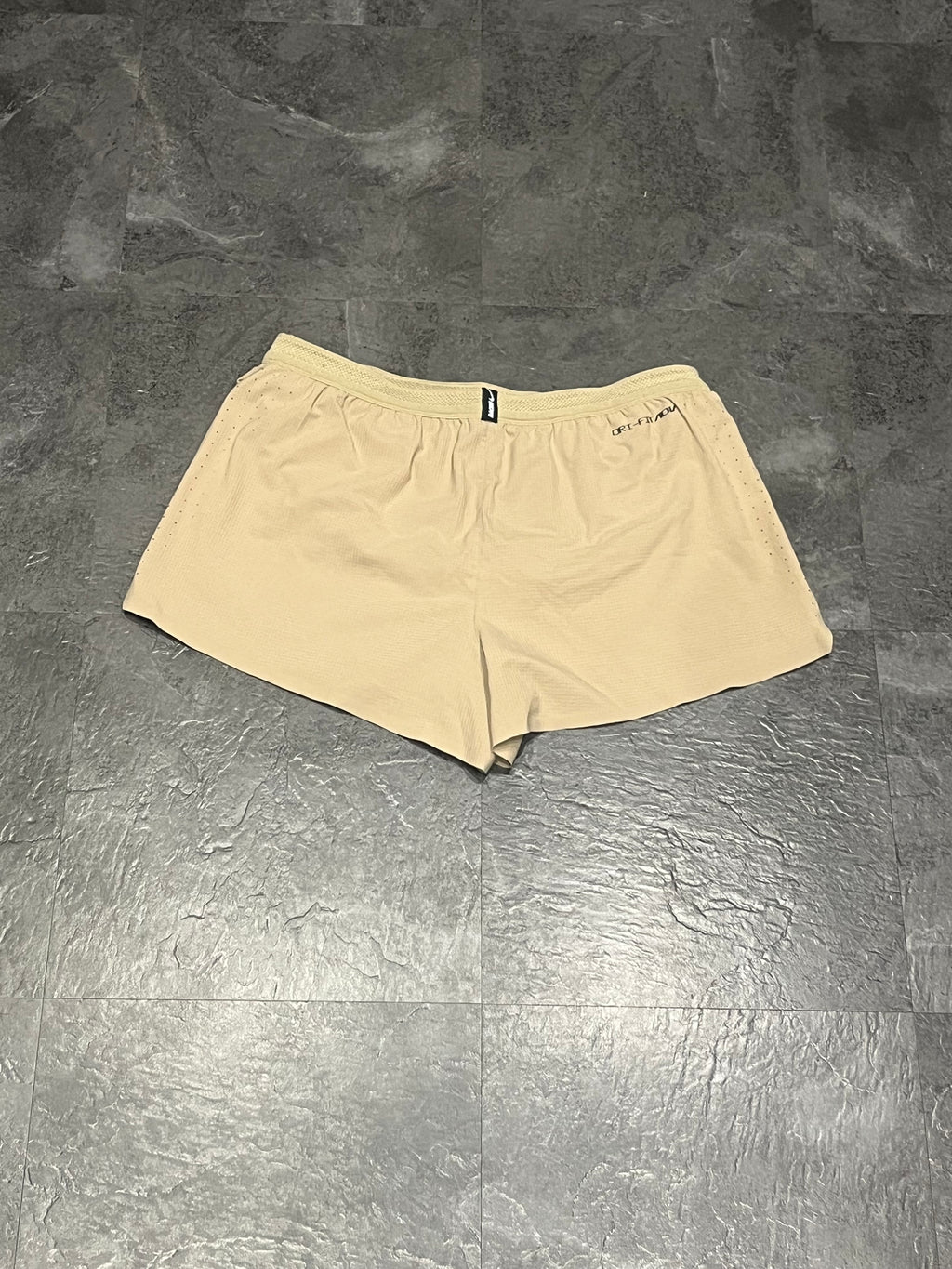 Beige Nike Men’s Dri Fit ADV Aeroswift 2” Racing Split Shorts