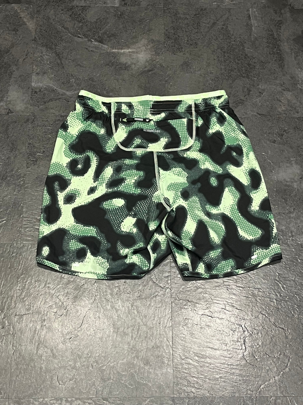 Striking Green Adidas Men’s “Own The Run” 3 Stripe 7” Running Shorts