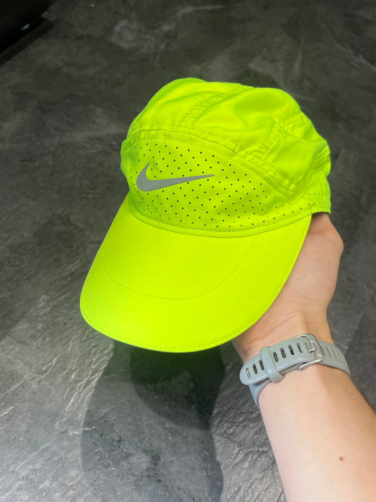 Neon Nike Men’s Dri Fit ADV Fly Tailwind Running Cap