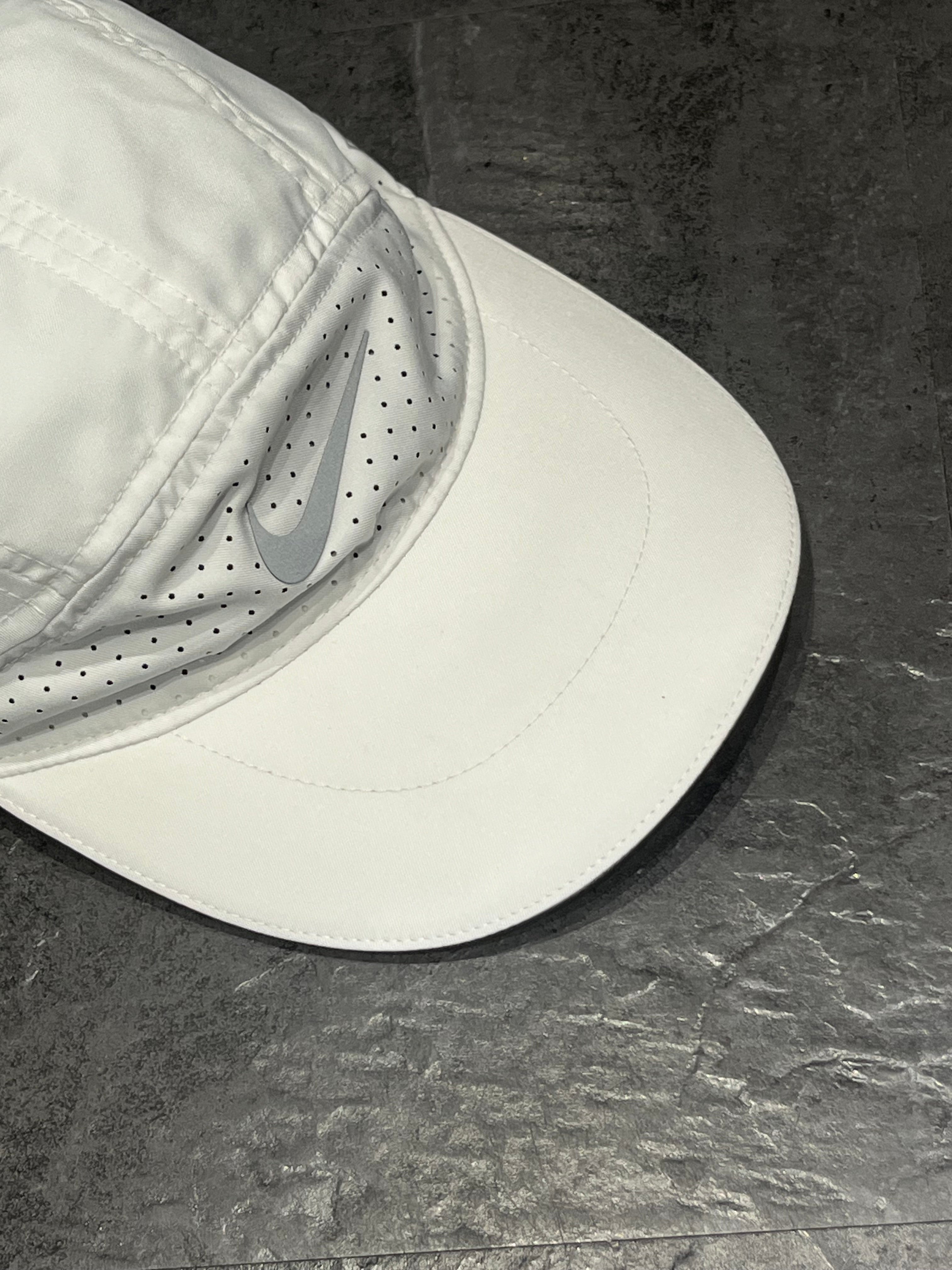 White Nike Dri Fit ADV Fly Running Cap
