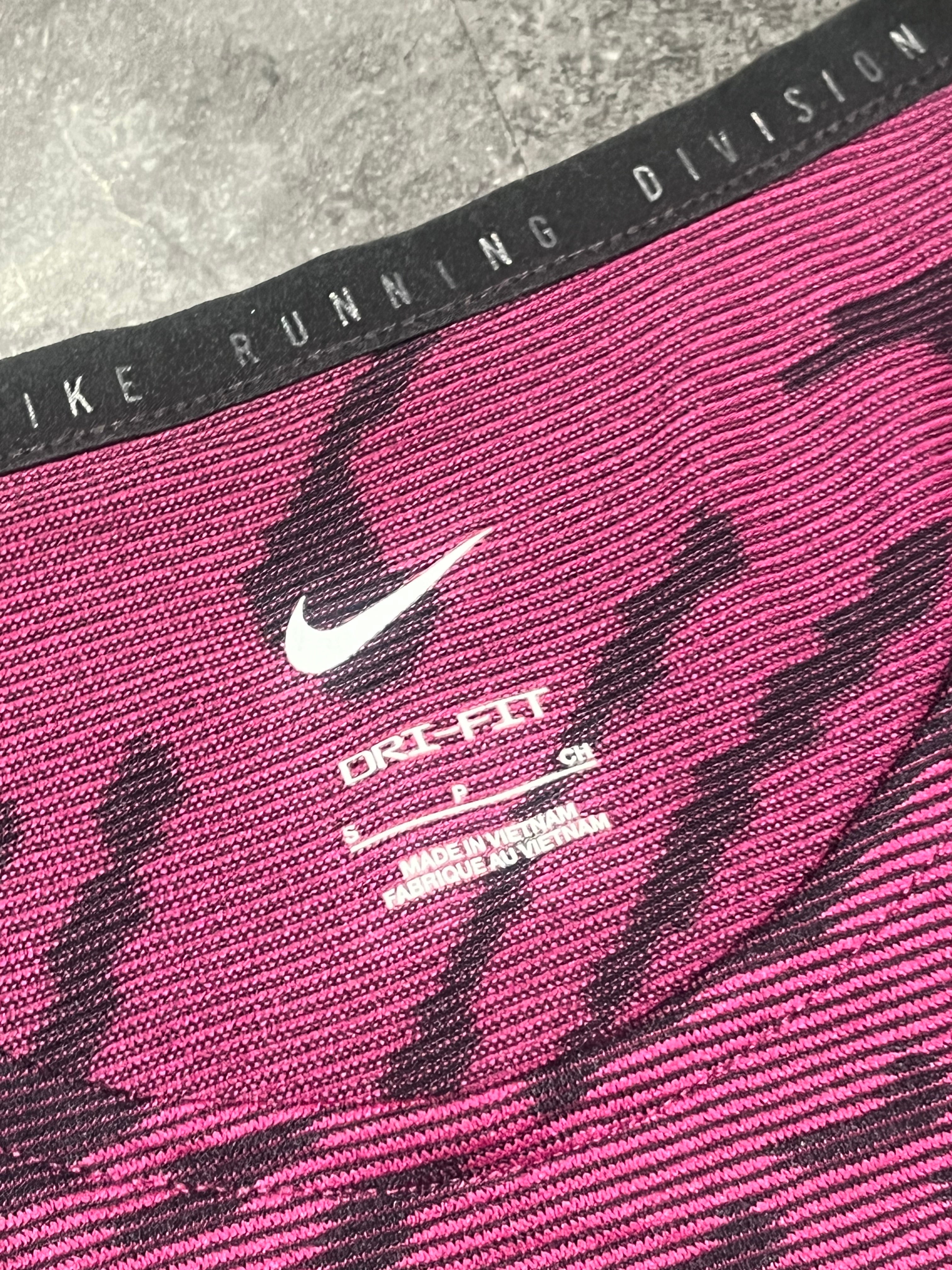 Purple Sangria & Black Nike Mens Dri Fit Running Division T Shirt