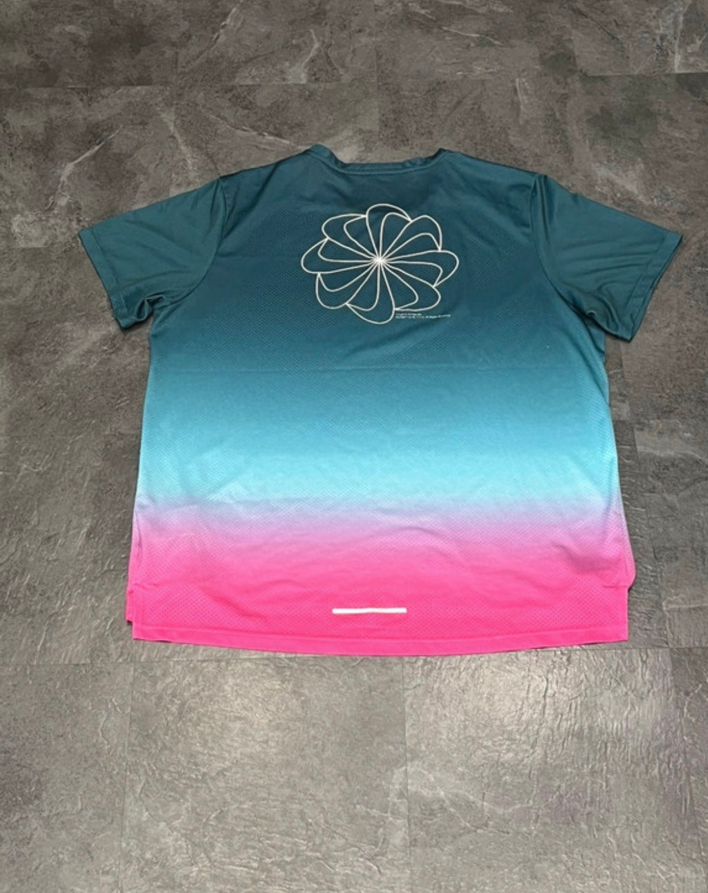 Blue & Pink Gradient Nike Men’s Dri Fit Miler Running T Shirt