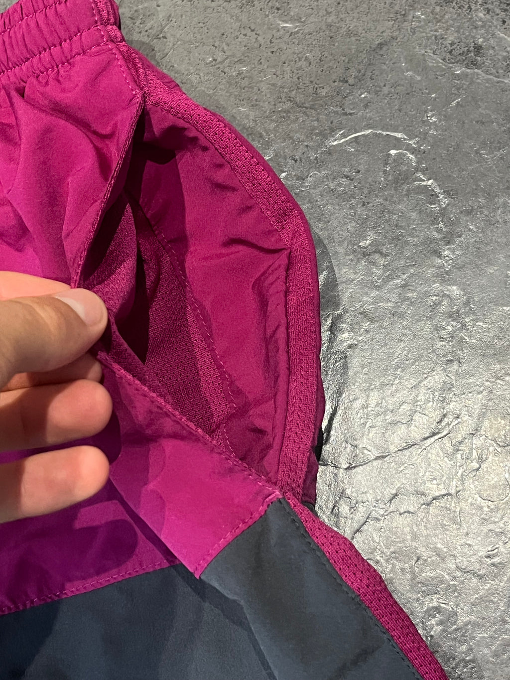 Magenta & Dark Grey Nike Men’s Dri Fit Brief Lined Running Shorts