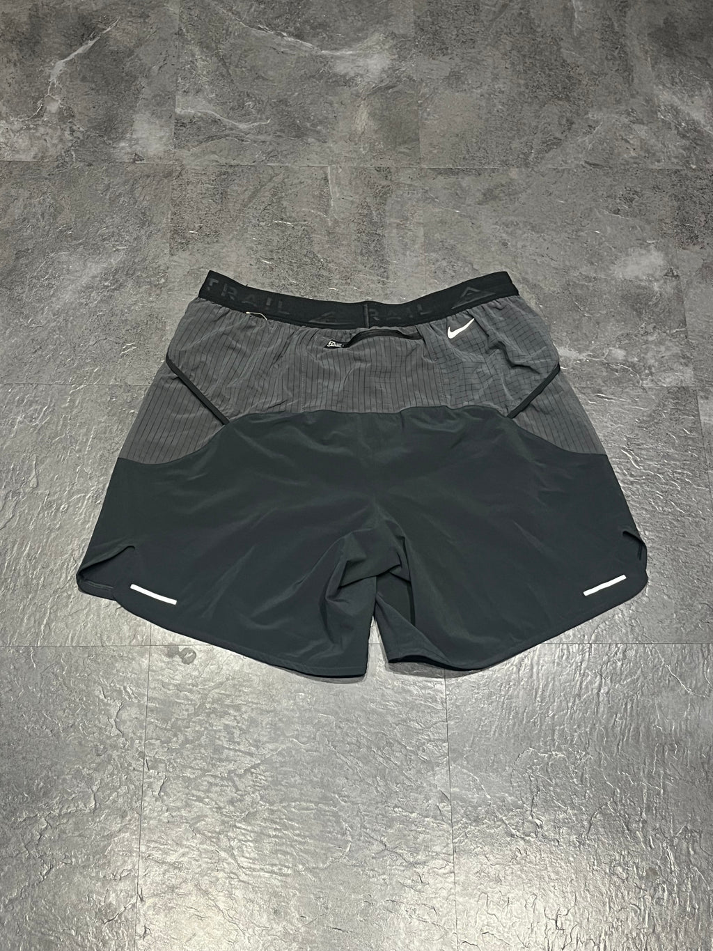 Black & Grey Nike Men’s Dri Fit Trail 7” Brief Lined Running Shorts